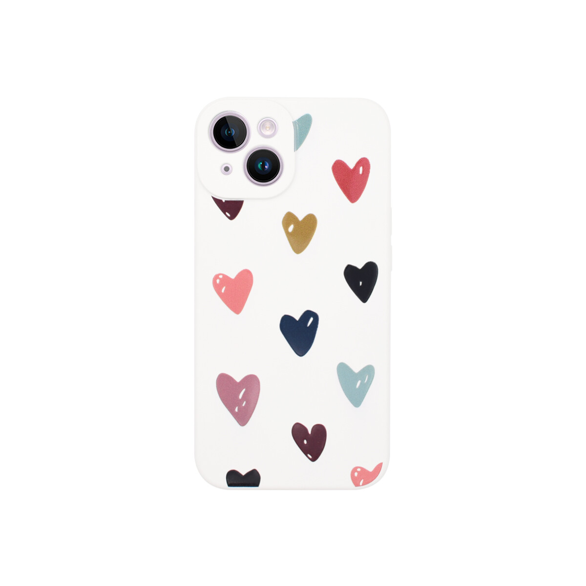 Protector engomado para iPhone 15 diseño corazones 