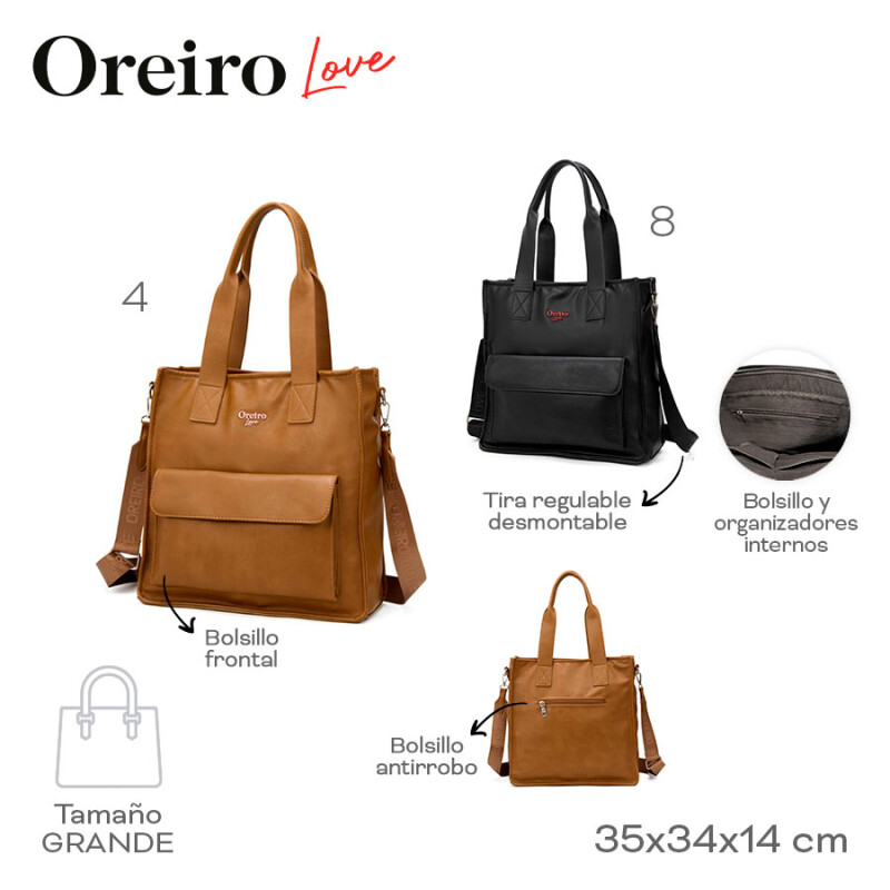 Bolso Las Oreiro Love Negro