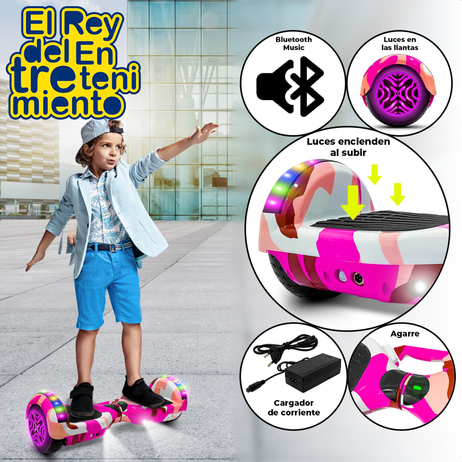 Hoverboard Skate Eléctrico + Control + Silla + Conos - Grafiti