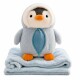 Manta De Apego Peluche C/Frazada 1.60m X 1.00m Inf. Pingüino