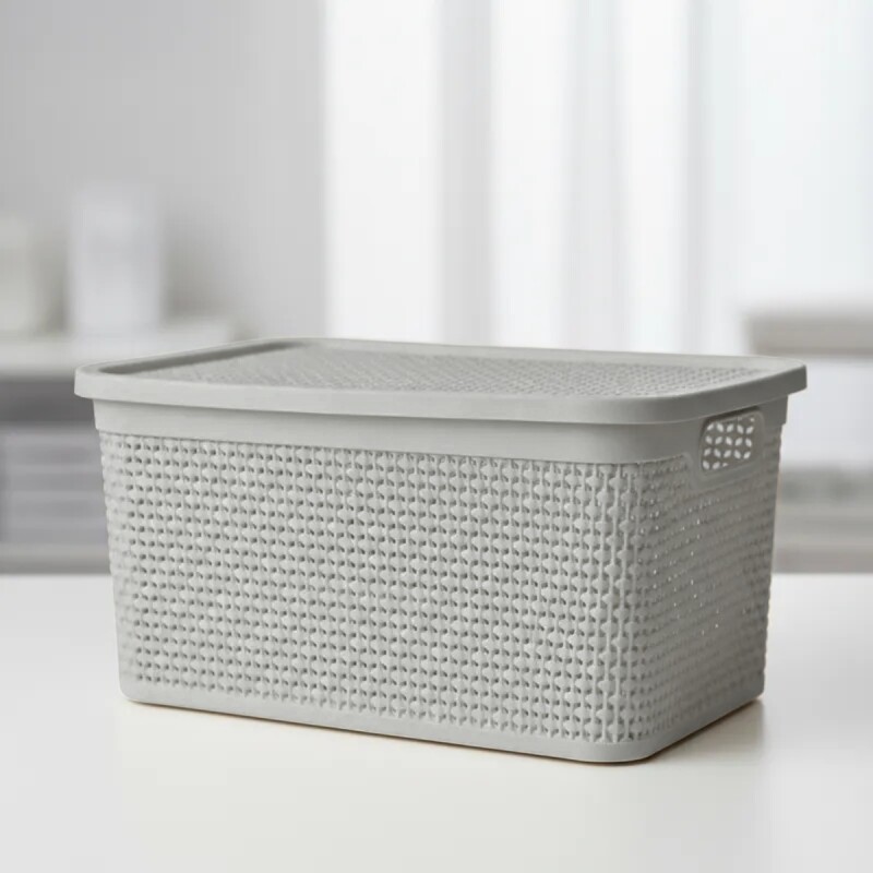 Caja simil ratán 25 lts CAPPUCCINO