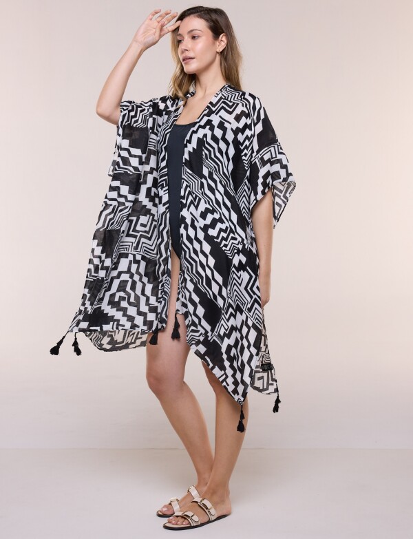 Kimono Geometrico NEGRO/BLANCO