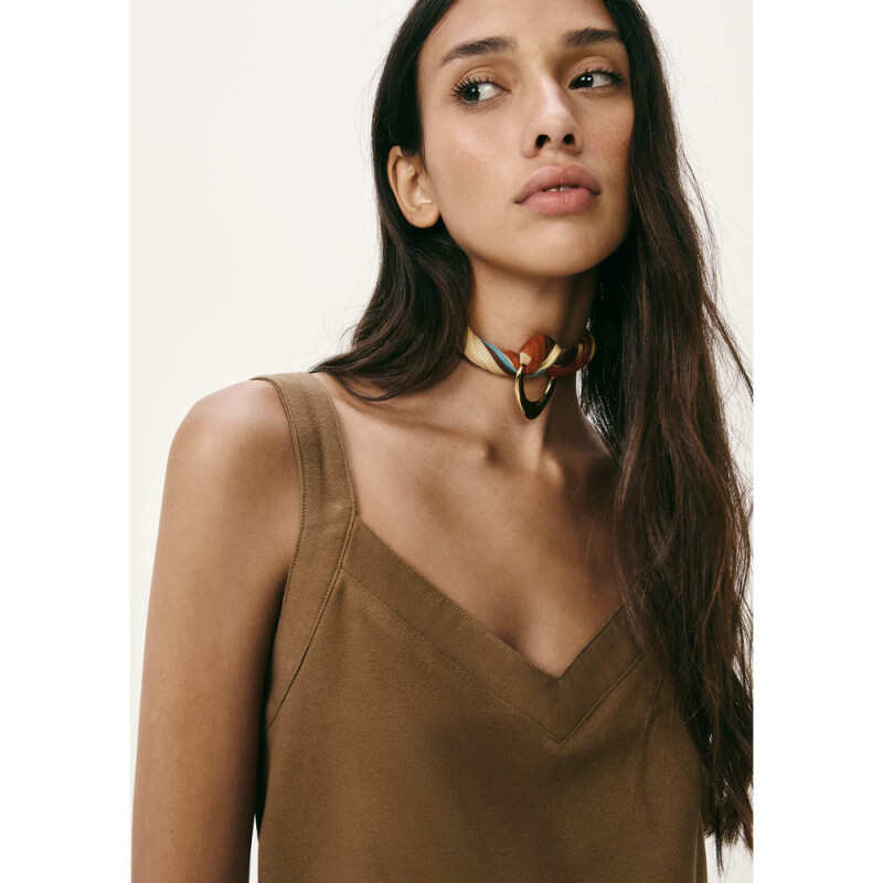 BLUSA SM FEM MARROM MEDIO