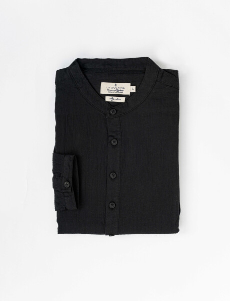 Camisa m/l bambula negro