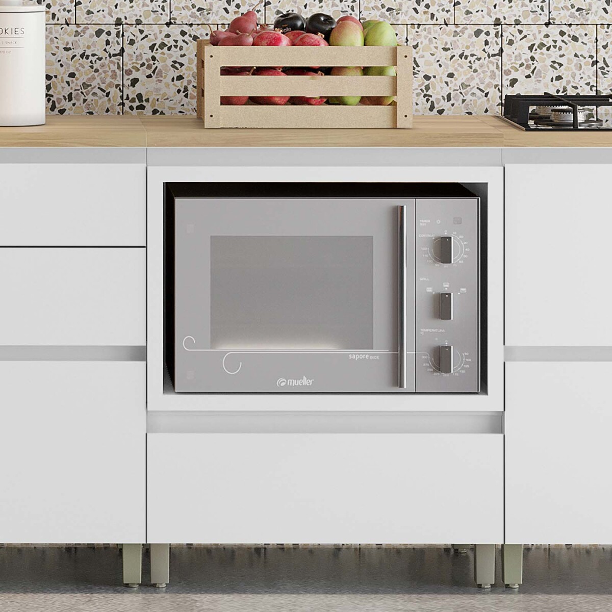 BAJO MESADA MICRO - 70 CM MDF BLANCO SUECIA 