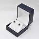 Caravanas En Oro 18K Blanco, Brillantes Y Zafiros Caravanas En Oro 18K Blanco, Brillantes Y Zafiros