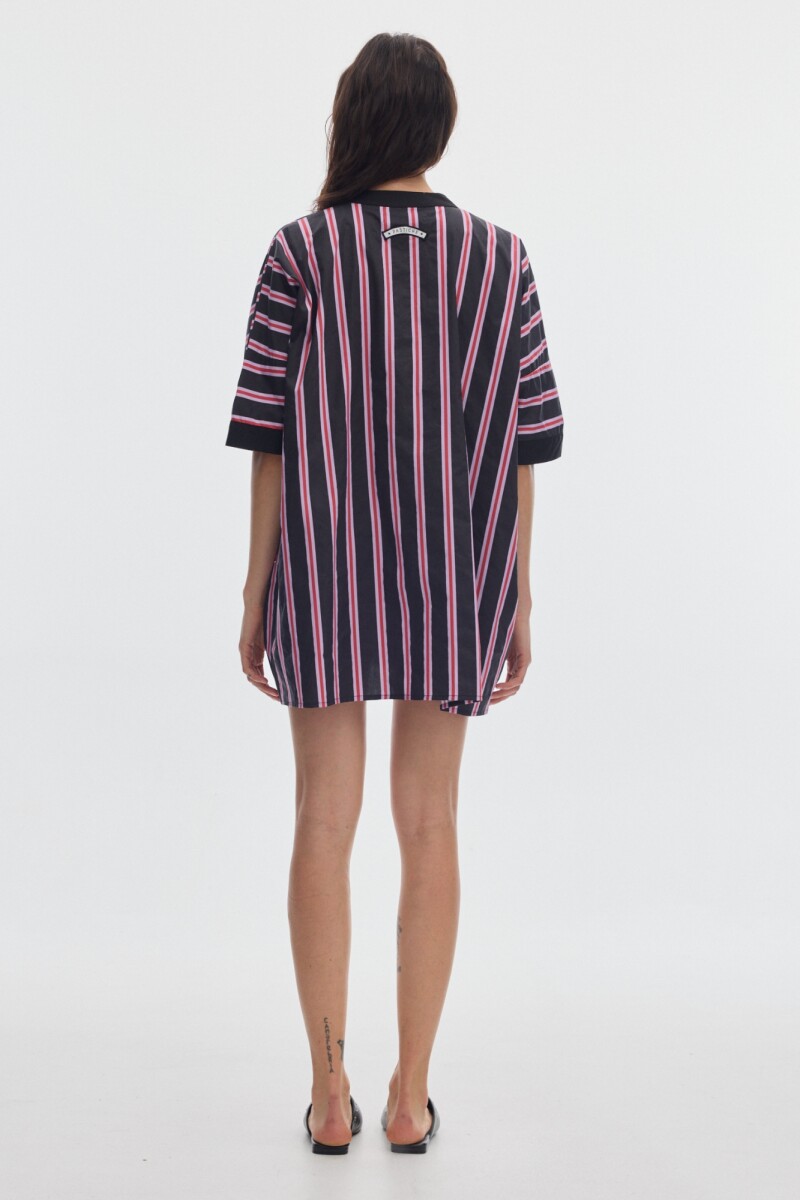 Camisola Vice Print Stripes Black