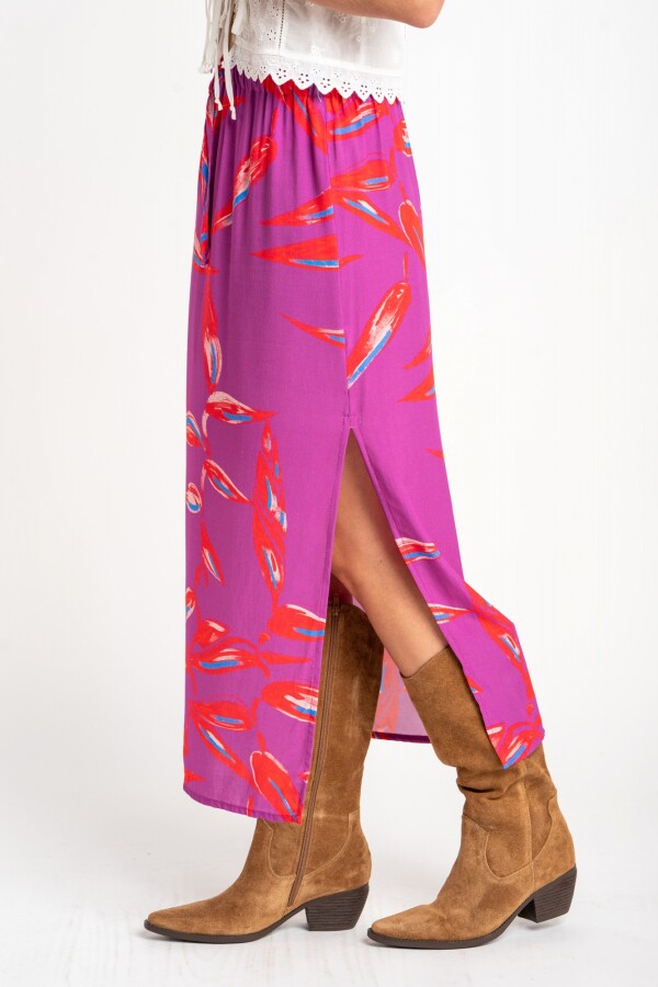 Falda Print Fucsia