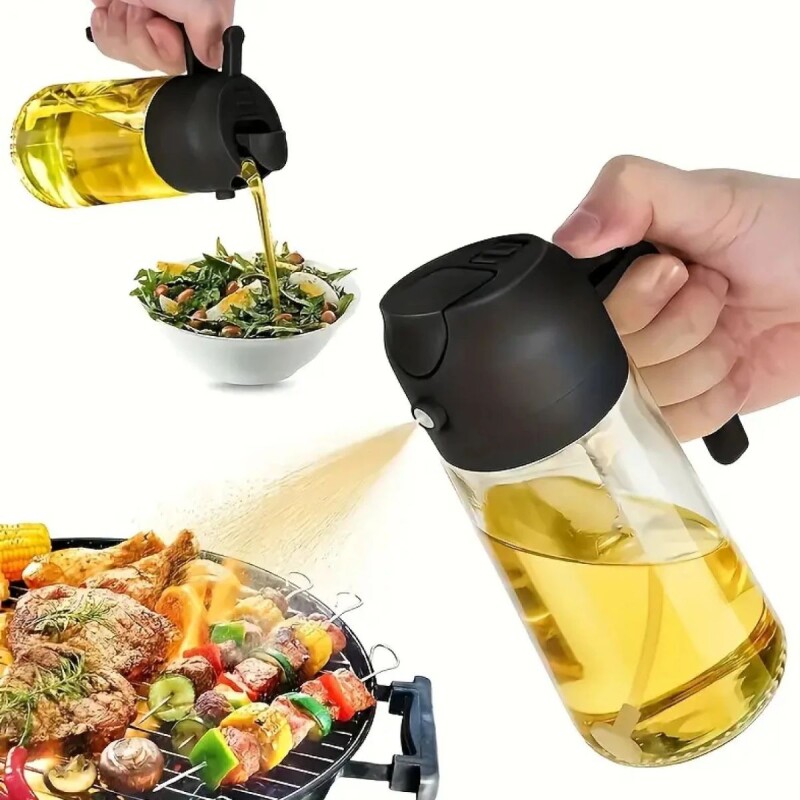 Pulverizador, rociador y dispensador de aceite 2 en 1 - Negro Pulverizador, Rociador Y Dispensador De Aceite 2 En 1 - Negro