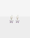 Aros Argollas Cubic zirconia Argollas Mariposa Cubic Plateado - Plateado