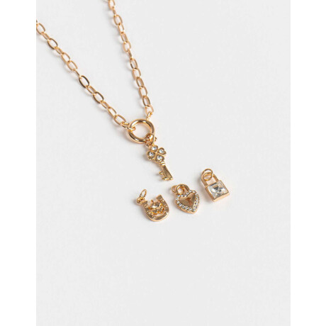 Set De Cadena Y Charms Dorado
