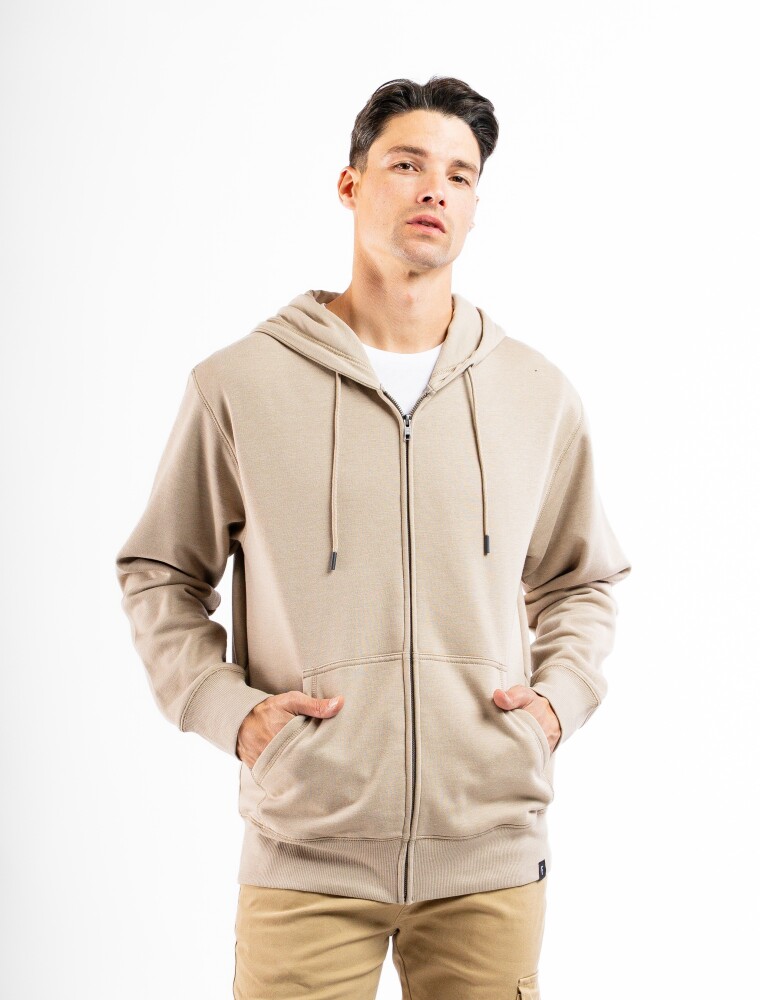 Canguro de Felpa Oversized con Cierre Tostado