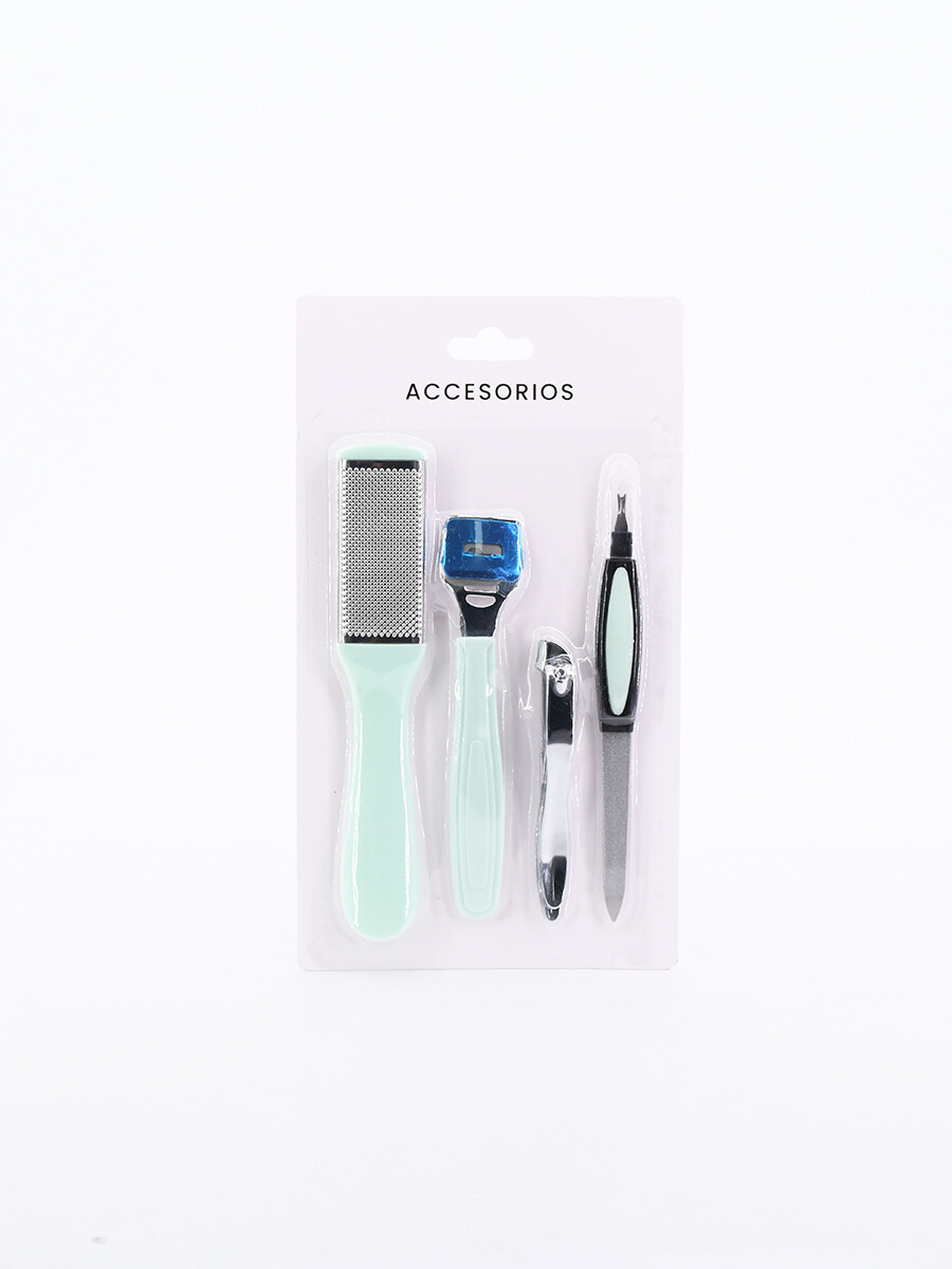 PEDICURE SET X 4 - VERDE AQUA 