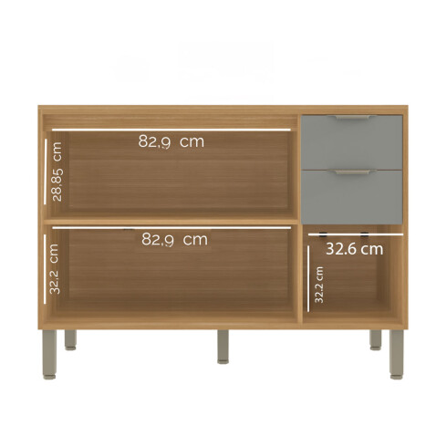 BAJO MESADA 1200 3P MOBILIARIO COCINA MDF COLORS FREIJO Y FREIJO Y VERDE