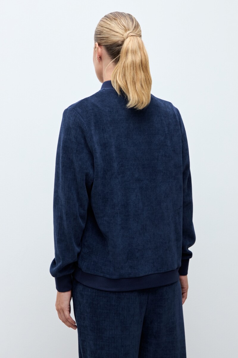 Bomber acanalada azul marino