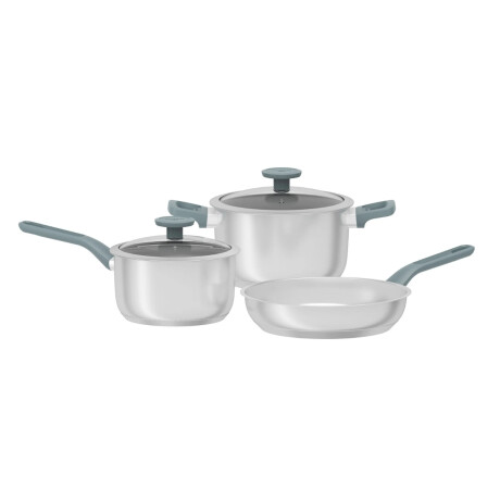 Juego de Bateria 3 Piezas Acero Inoxidable Gris Ocean Berghoff Juego de Bateria 3 Piezas Acero Inoxidable Gris Ocean Berghoff