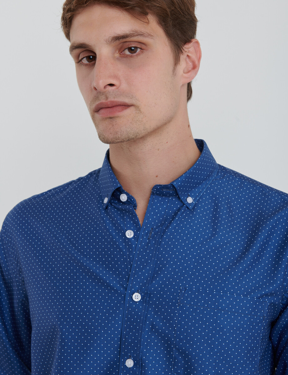 012620 CAMISA HARRINGTON LABEL Azul