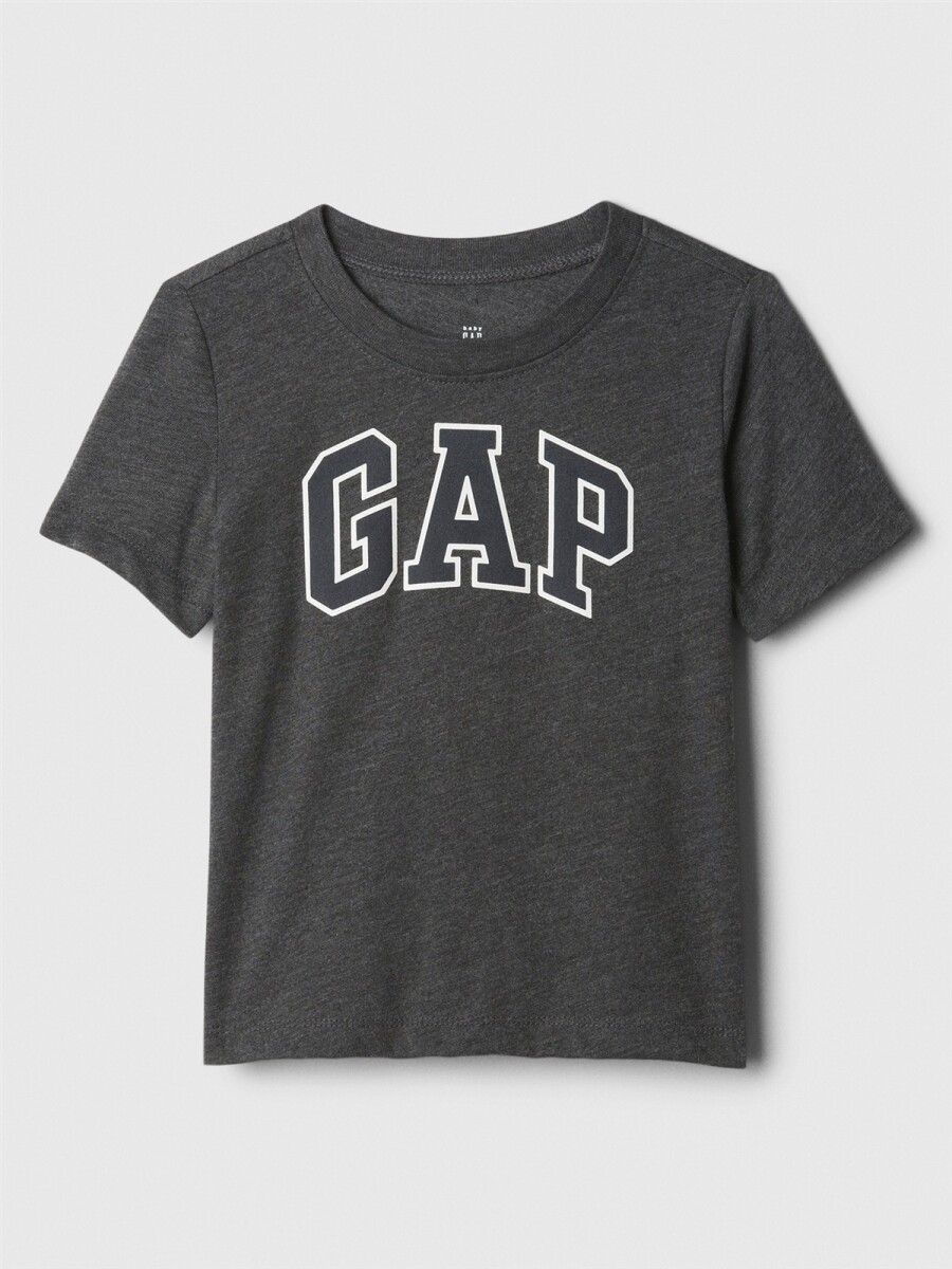 Remera Logo Gap Manga Corta Toddler Niño - B85 Charcoal Hthr Grey 