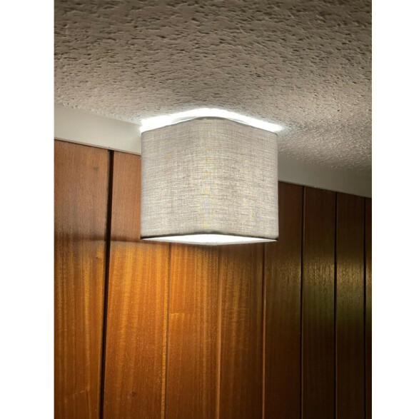 Plafón cuadrado tela gris dif. opal E27 POSADERRA EG3370