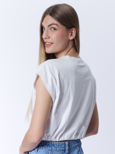Remera con ajustador Blanca