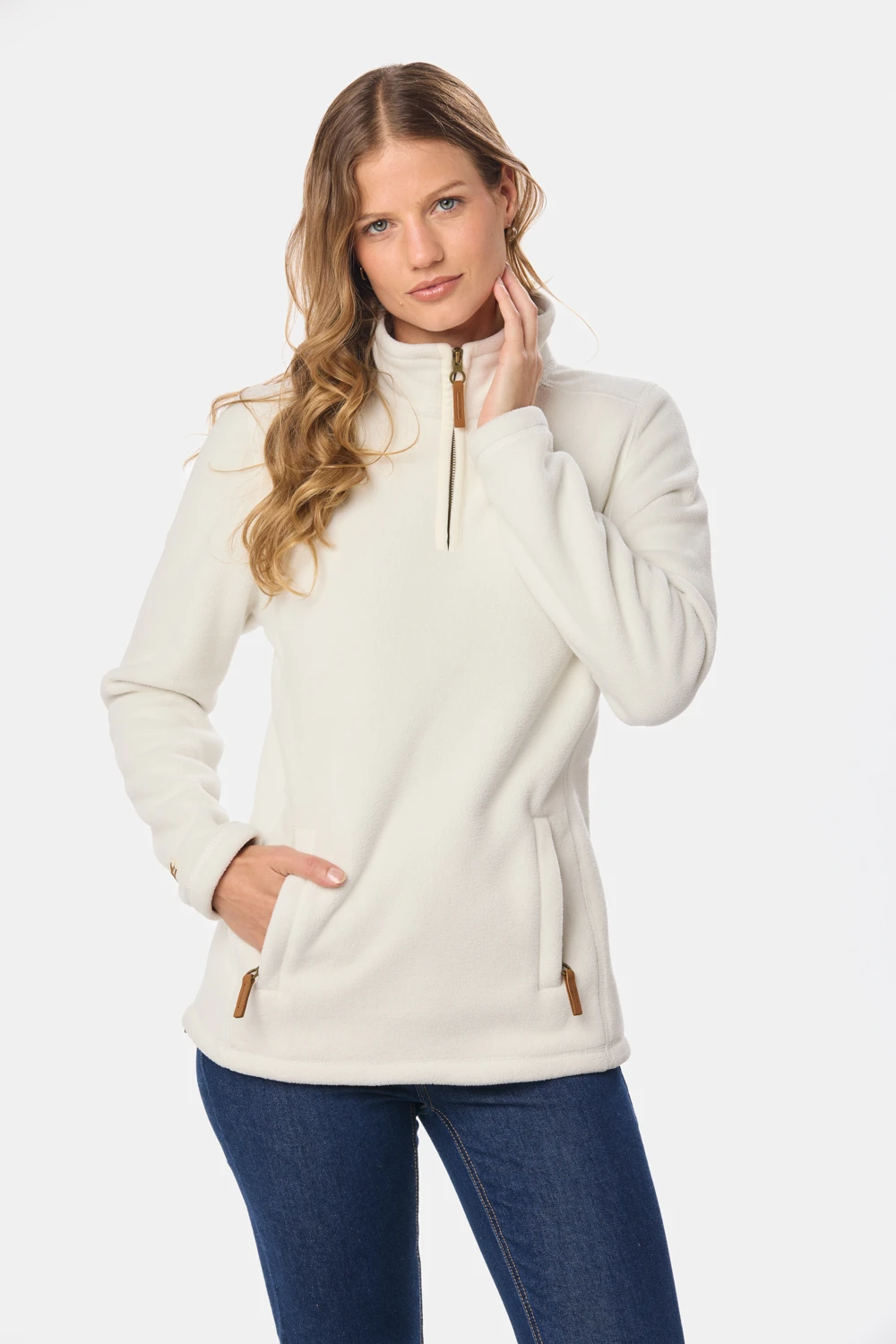 BUZO POLAR MEDIO CIERRE Beige