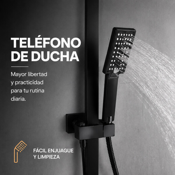 Barral Ducha Negro Mate Con Monocomando Bañera Duchero Barral Ducha Negro Mate Con Monocomando Bañera Duchero