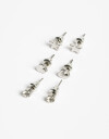Aros Sets Strass Set De Aros Pasantes Plateado - Plateado Rodio