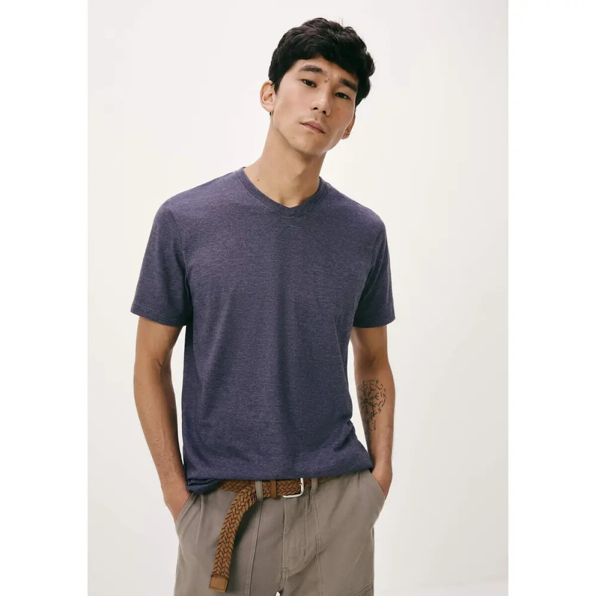 CAMISETA MM MASC - AZUL MESCLA 