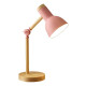 Lampara De Escritorio Portatil Nordica Madera Y Metal Rosa