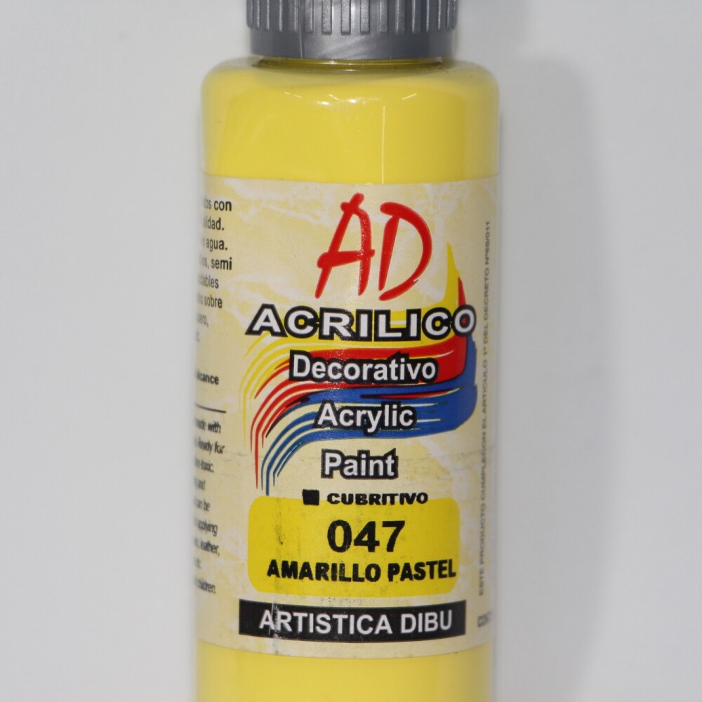 PINTURA ACRILICA ARTISTICA DIBU 60 ML. DIFERENTES COLORES COLOR AMARILLO PASTEL 047