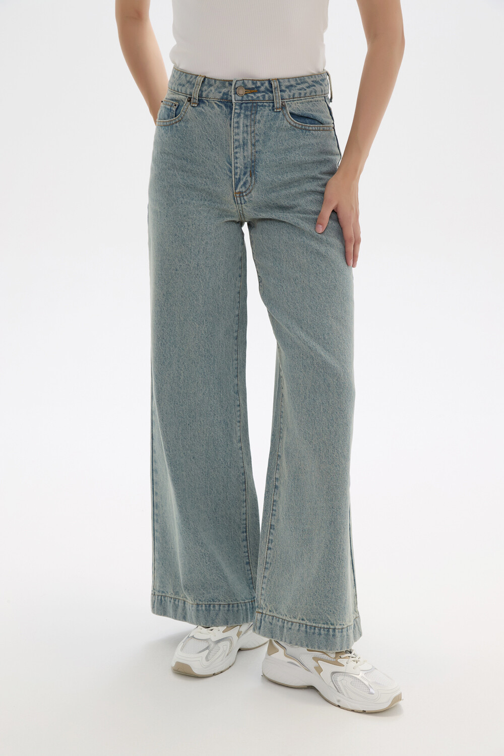 Pantalon Melvara Celeste Grisaceo