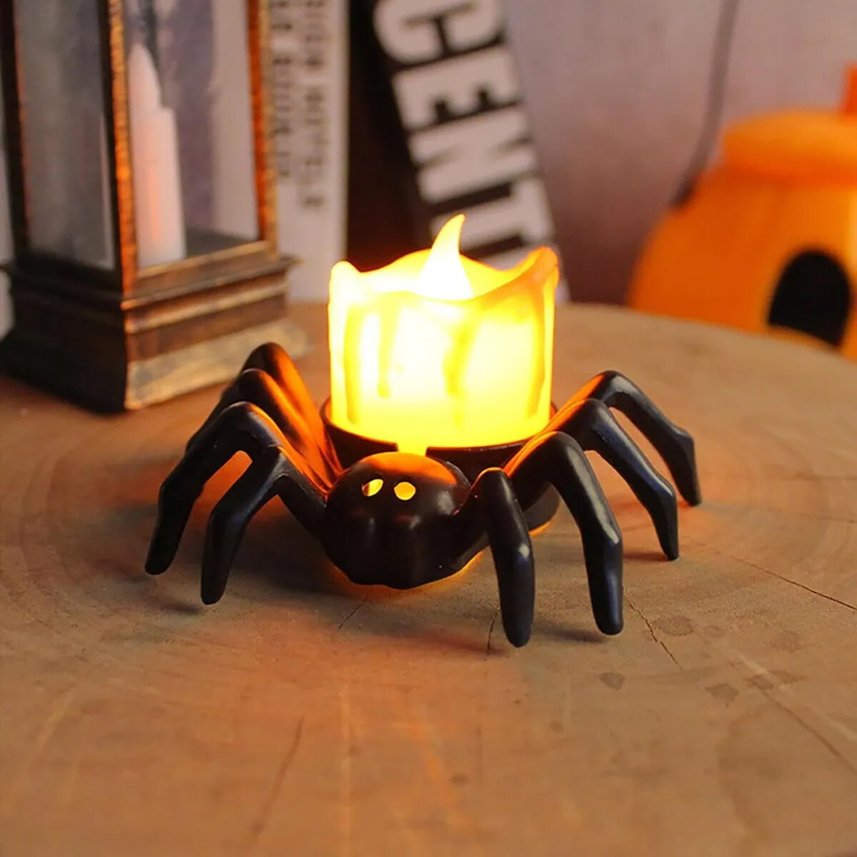 Araña Halloween iluminadas LED naranjas - Naranja 