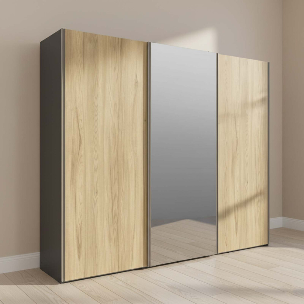 PLACARD ROPERO 3 PUERTAS MDF NEGRO VENETTO