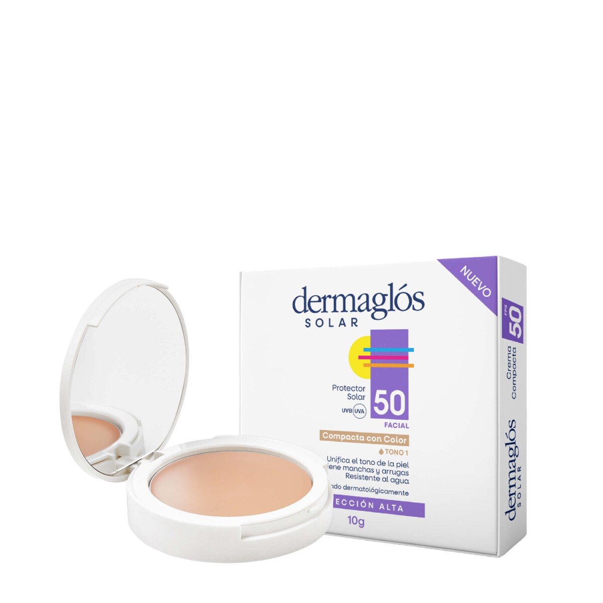 Protector Solar Dermaglos Facial Compacta Fps50 Tono 1 