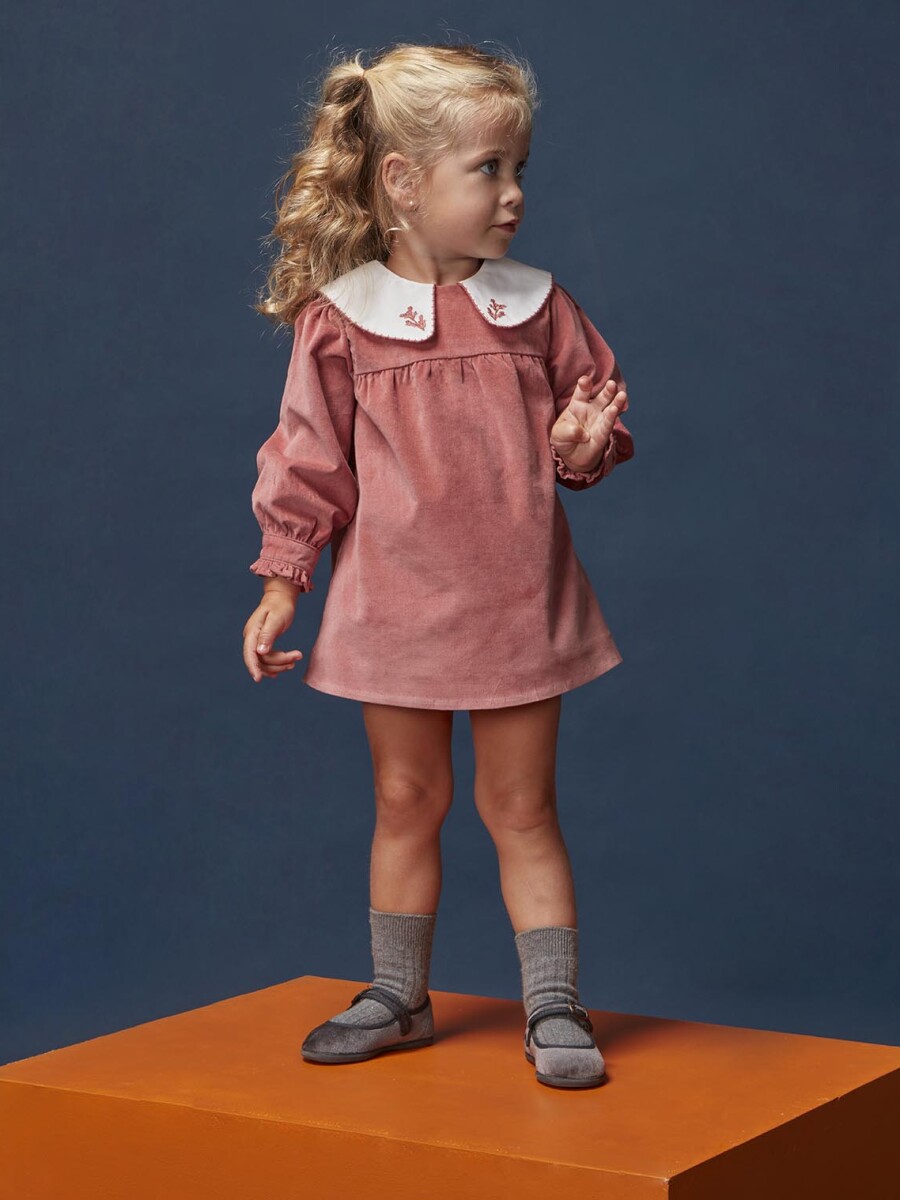 Vestido De Pana Lisa Cereza