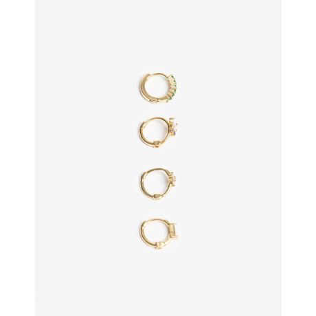 Set De Aros Cubic Zirconia Dorado