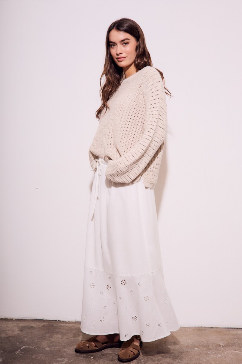 Falda Broderie Nácar