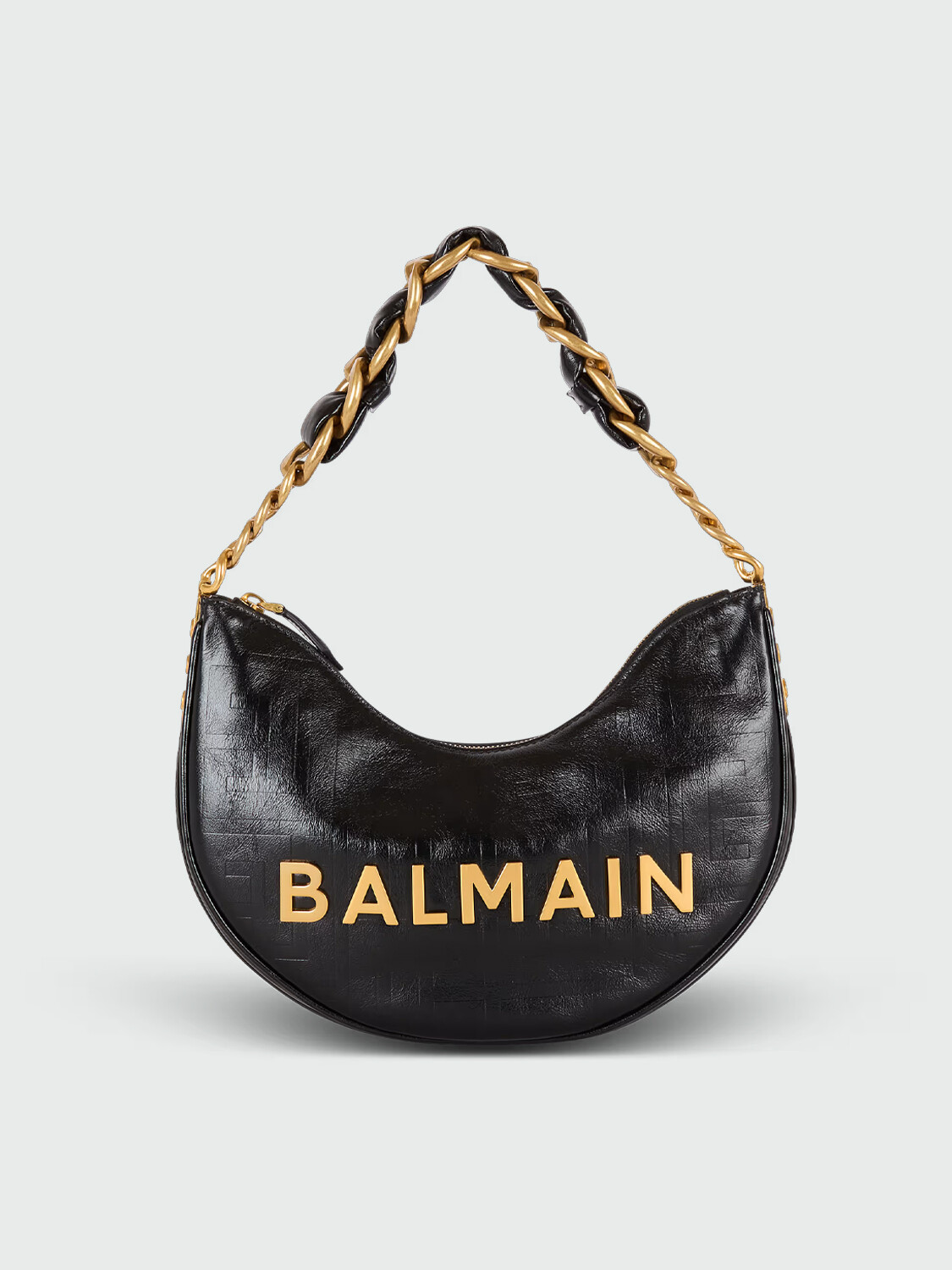 BALMAIN - BOLSO SOFT MOON DE PIEL Negro