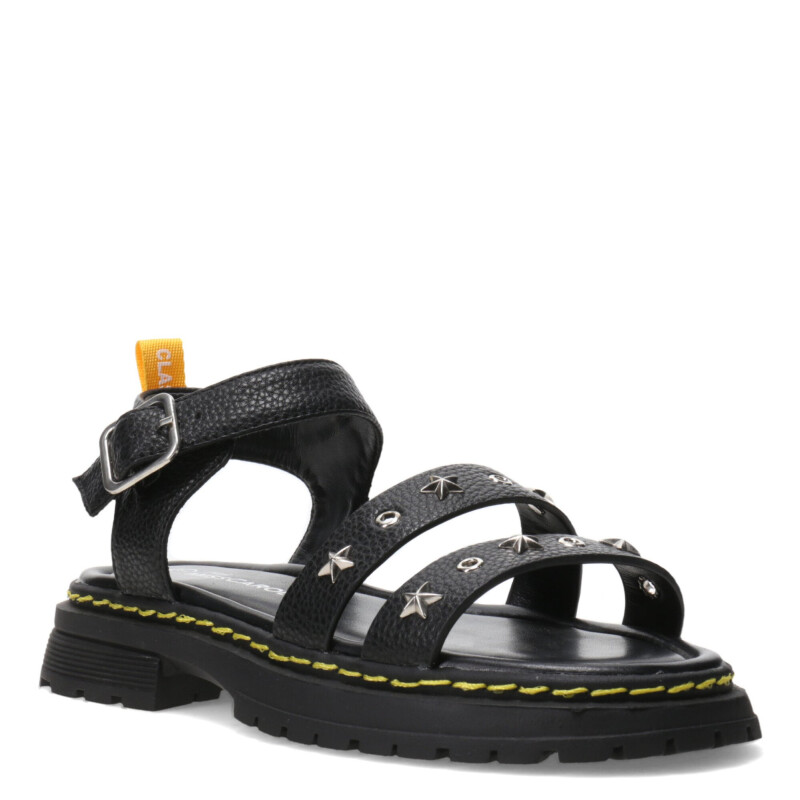 Sandalias de Niña MINI Miss Carol Tartan Con Tachas Negro