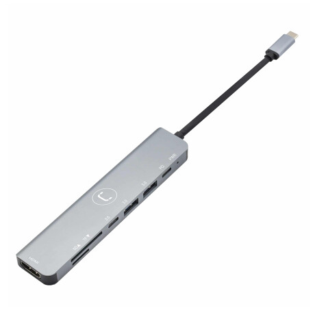 Unno - Hub usb C 7 en 1 HB1107SV - 1 HDMI / 1 Pd / 2 USB a / 1 USB C / 1 Sd / 1 Micro Sd. Android / 001