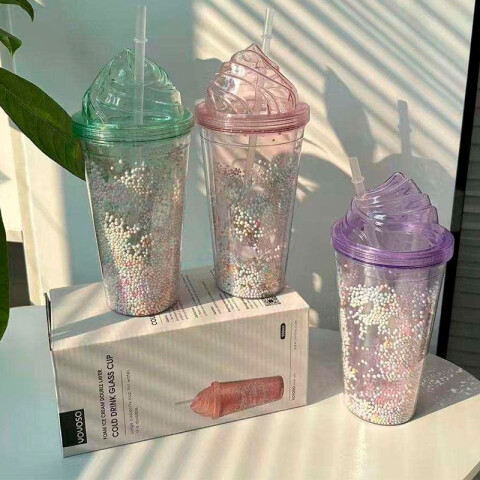 Vasos doble pared con sorbito Vasos Doble Pared Con Sorbito