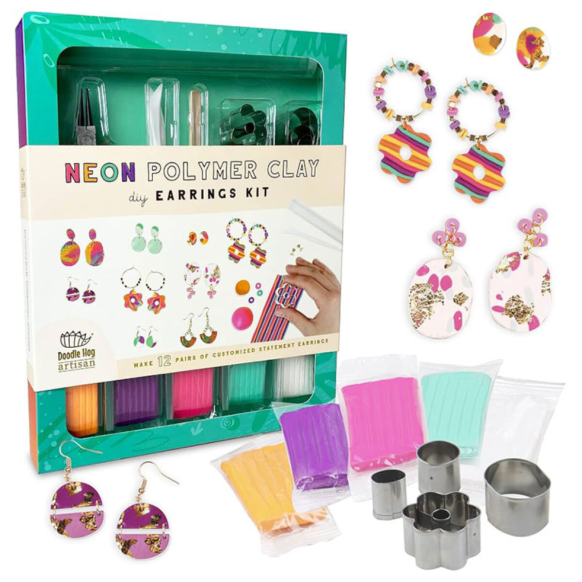 Kit para crear y fabricar aretes de arcilla c/ accesoriosDIY - Kit Para Crear Y Fabricar Aretes De Arcilla C/ Accesoriosdiy 