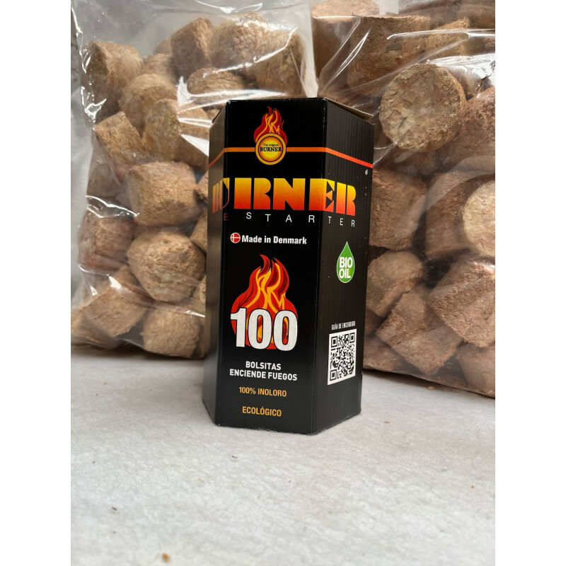 Pack 2 Briquetas 8 kg + Burner 100 Pack 2 Briquetas 8 kg + Burner 100