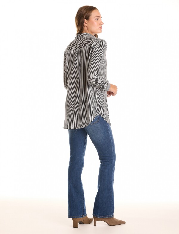 Camisa Lineas NEGRO/BLANCO