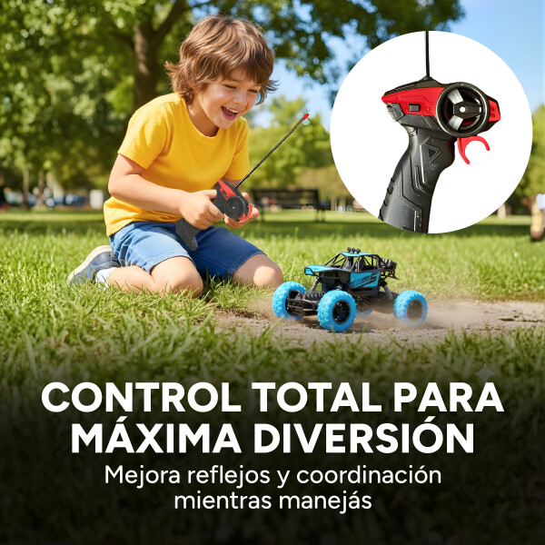 Auto A Control Remoto Todoterreno Motion Climb Recargable Color Celeste