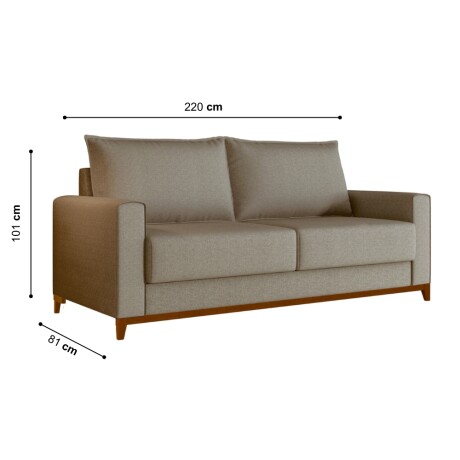 SOFÁ SILLON 3 CUERPOS PATAS DE MADERA BEIGE