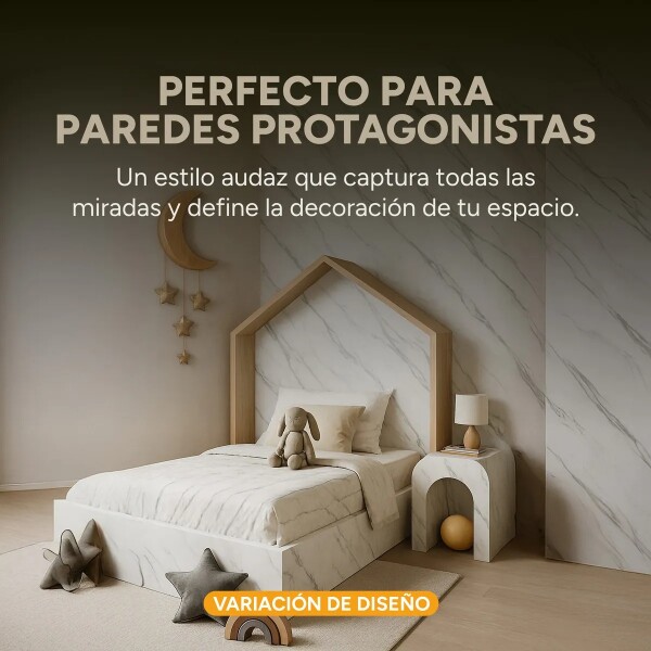 Placa PVC Símil Mármol 3mm Con Detalle Área Útil 2,20×1,22m Mármol Negro