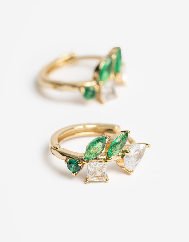 Aros Argollas Cubic zirconia Argollas Con Cubic Zirconia - Dorado