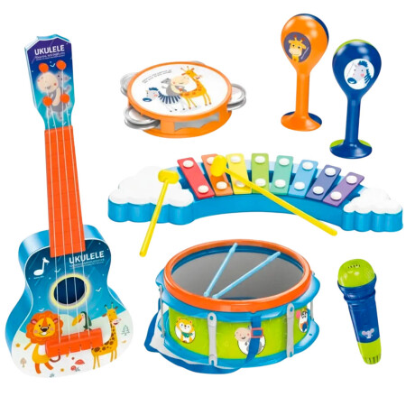 Set 7 Instrumentos Música Guitarra Xilófono Juguete Set 7 Instrumentos Música Guitarra Xilófono Juguete