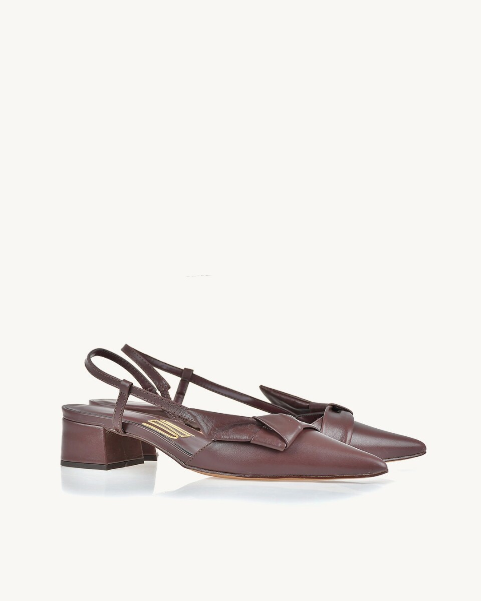 Stileto bajo Vernice Plum (Comb.2) - Bordeaux 